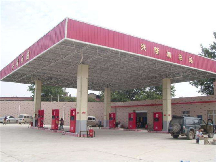 北流加油站钢结构网架案例9