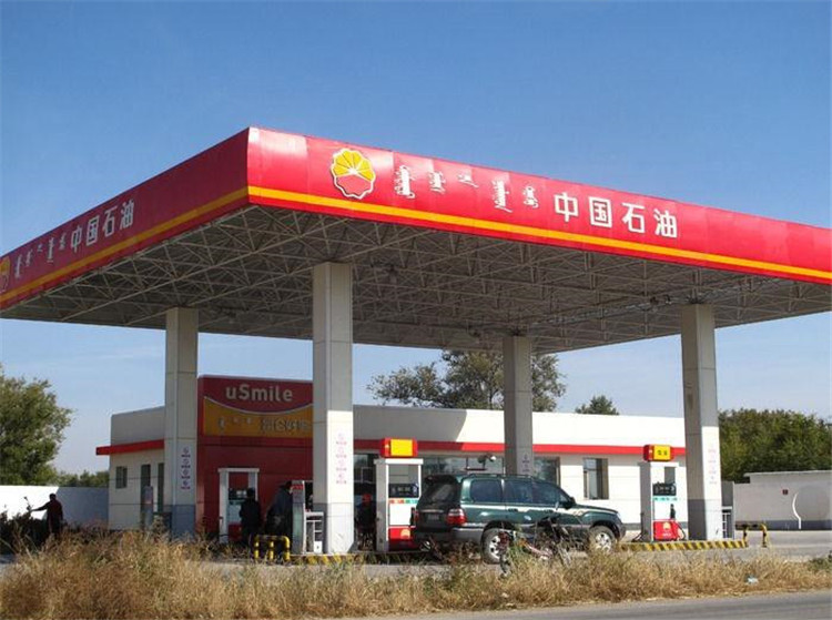 北流加油站钢结构网架案例1